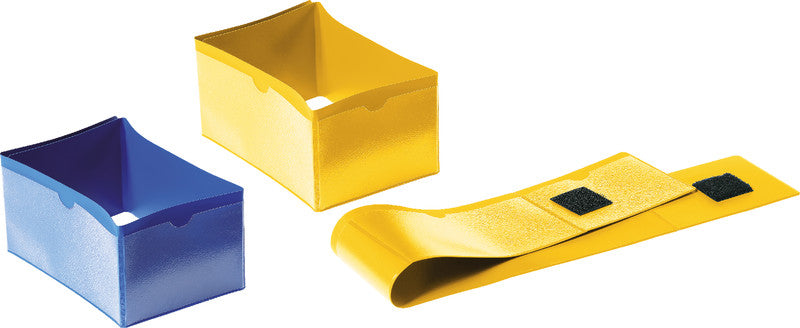 Durable Kennzeichnungstaschen – 140 × 65 mm, blau, wiederablösbar, 50er-Pack