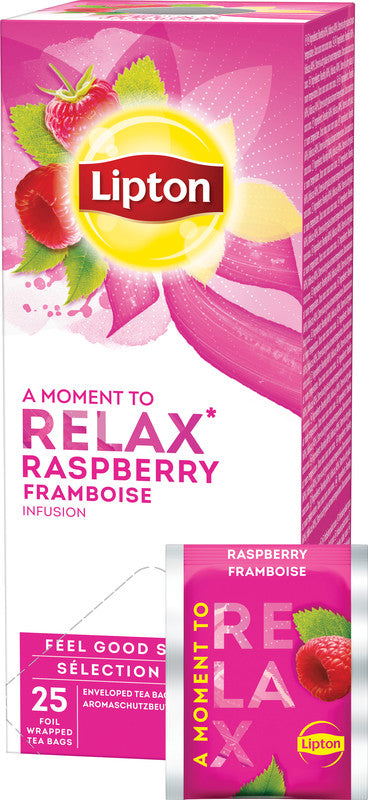 Lipton Himbeere – Teebeutel, Früchtetee – 25 Beutel
