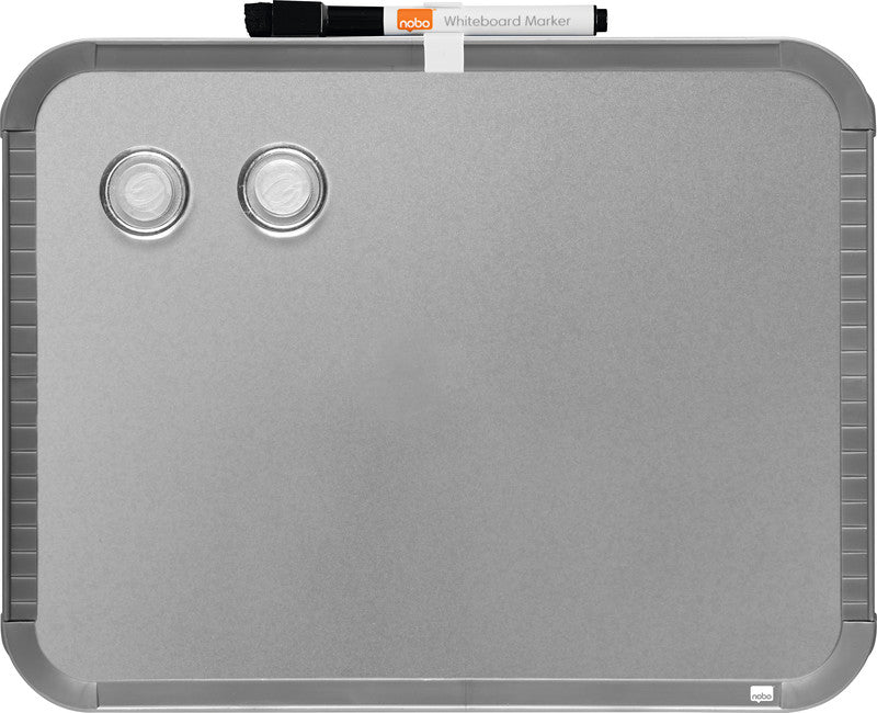 Nobo Whiteboard – 22 × 28 cm, magnetisch, Kunststoffrahmen, silber, Wandmontage