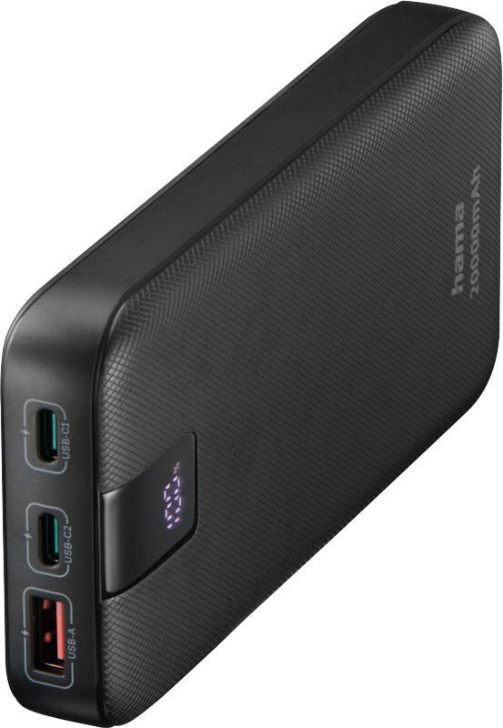 Hama Powerbank 20000 mAh, PD 20 W, 2× USB-C, 1× USB-A, Schwarz