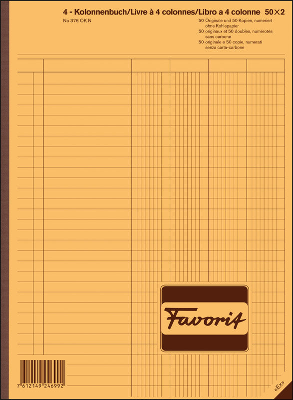 Favorit Formularblock – mehrsprachig, 50 Blatt, A4