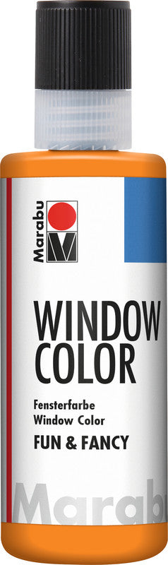 Marabu Fun & Fancy – Fenstermalfarbe – Orange, 80 ml, für Glas & Porzellan