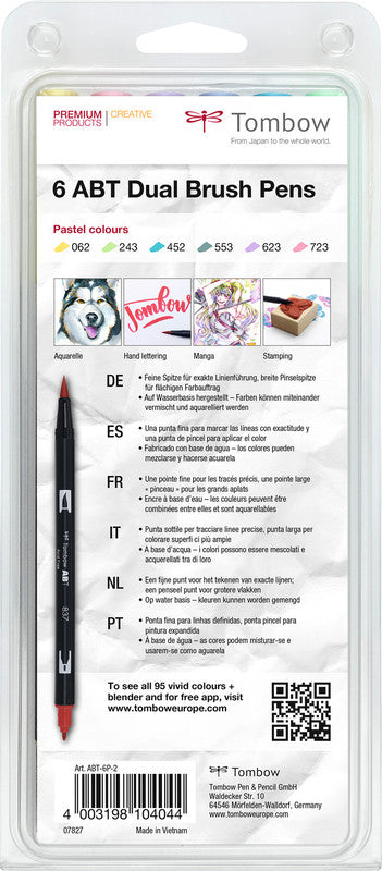 Tombow Filzstifte ABT, auswaschbar, 6 Farben