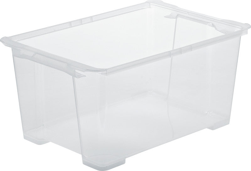 Rotho Aufbewahrungsbox Evo Easy – Kunststoff, Transparent, 58,3 × 22,7 × 39,2 cm