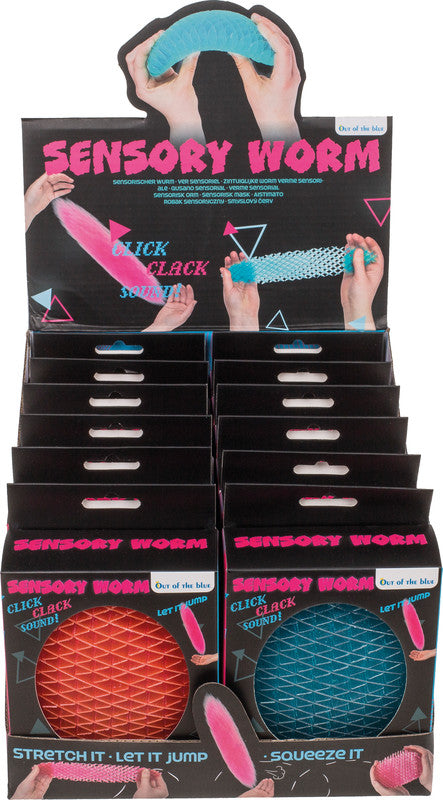 Out oft the blue Out of the Blue Fidget-Spielzeug Sensorischer Wurm – 34,5 cm, Kunststoff