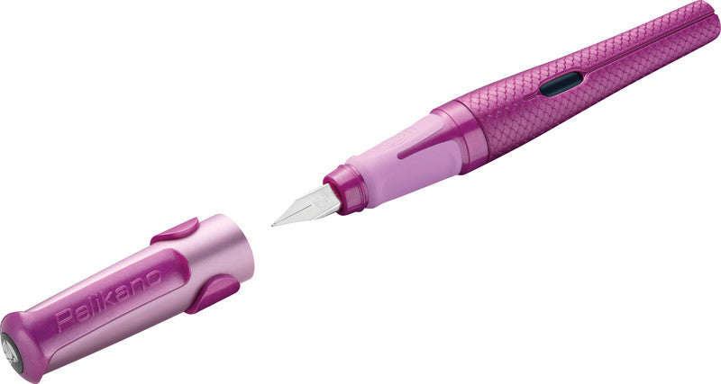 Pelikano Stardust – Federspitze L – für Linkshänder – Lila, Blau – Patronen