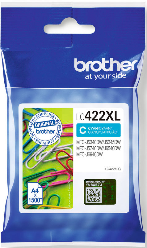 Brother Tintenpatrone, Cyan, 1'500 Seiten – für Inkjetdrucker/Multifunktionsgeräte
