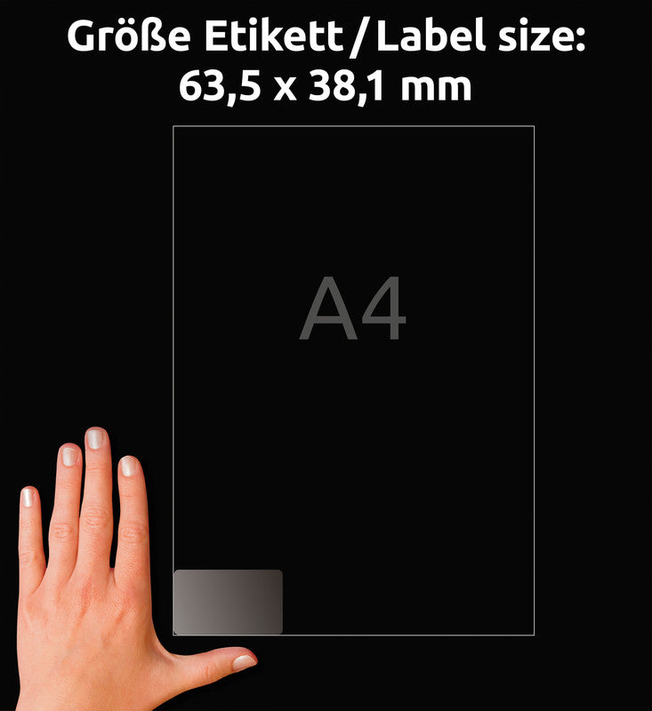 Avery Adress-Etiketten, 63,5 mm × 38,1 mm, transparent, Folie, permanent, 25 Blätter (525 Etiketten)