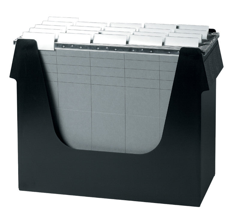 Ornalon Hängemappen-Box A4 – für 15 Hängemappen, 360 × 272 × 162 mm, schwarz, Kunststoff