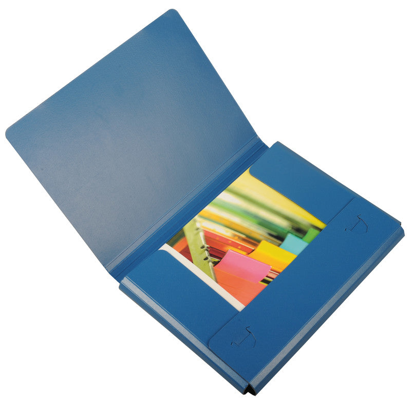 Natura line Sammelmappe für A4, Karton, Blau, mit Gummizug