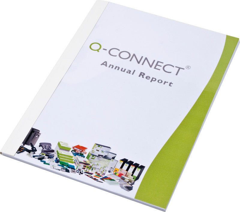 Q-connect Thermobindemappen – für A4 – weiss, Karton – 20 Stk.