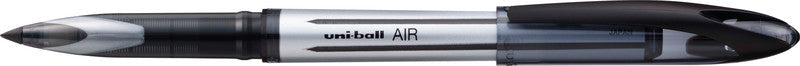 Uni-Ball Air – Tintenroller, dokumentenecht, mit Kappe, 0,5 mm, schwarz, für Linkshänder