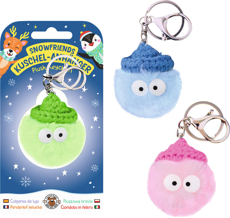 Trendhaus Snowfriends Magic Moments Schlüsselanhänger – rund, Kunststoff, Ø 40 × H 60 mm