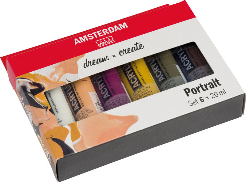 Royal Talens Amsterdam – Acryl Standard – Acrylfarbe – Set – 6 Farben, 6 × 20 ml