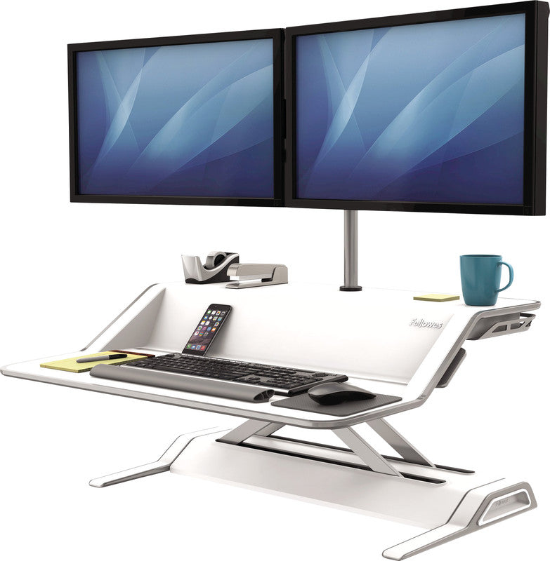 Fellowes Lotus – Monitorhalterung, 2 Monitore – bis 26", 5,8 kg, silber metallic