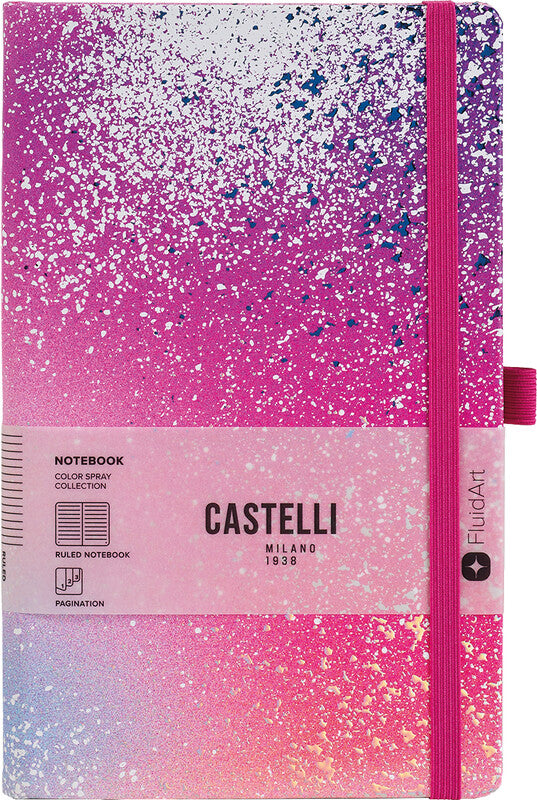 Castelli Notizbuch – A5 – liniert – 192 Seiten – 80 g/m² – gebunden, Gummiband, Stiftschlaufe, mehrfarbig