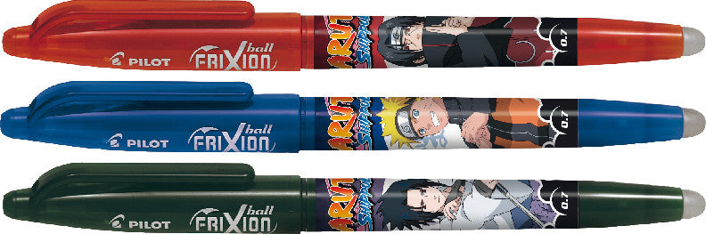 Pilot FriXion Ball Naruto Shippuden – Radierbarer Tintenroller mit Kappe, 0,7 mm, Rot, für Linkshänder