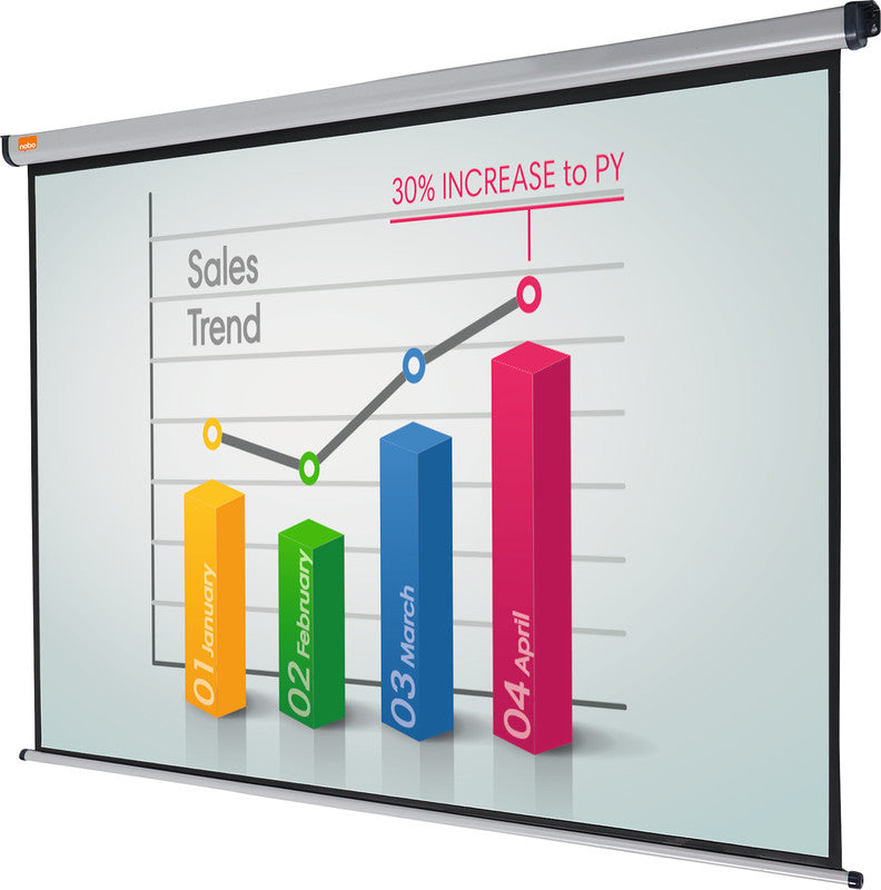 Nobo Rollo-Leinwand – 4:3, 175 × 132,5 cm, weiss