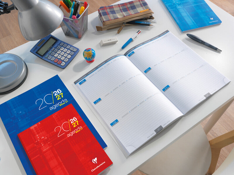 Clairefontaine When 17 Schüleragenda – 1 Woche/3 Seiten, gebunden, 17 × 22 cm, Aug–Jul, mehrsprachig, PEFC