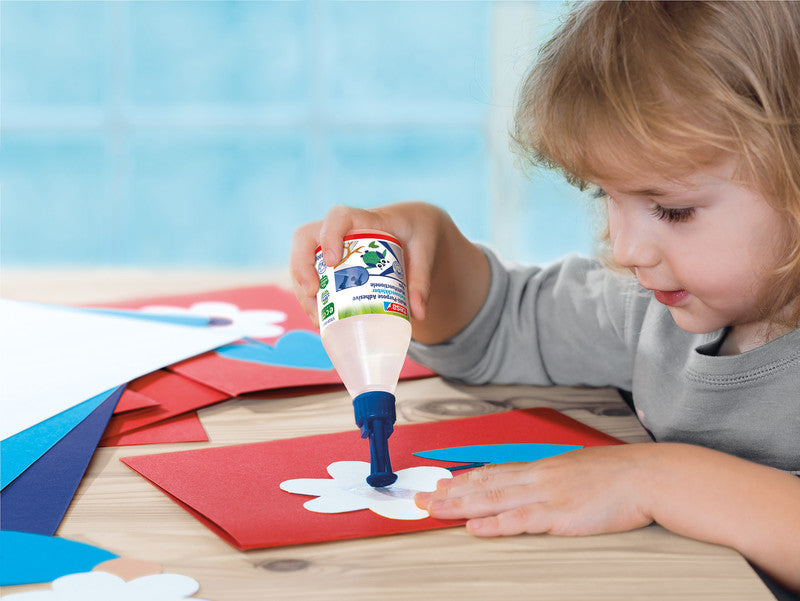 TESA Vielzweckkleber – permanent, transparent, lösungsmittelfrei, 100 g, für Papier, Fotos, Stoff und mehr