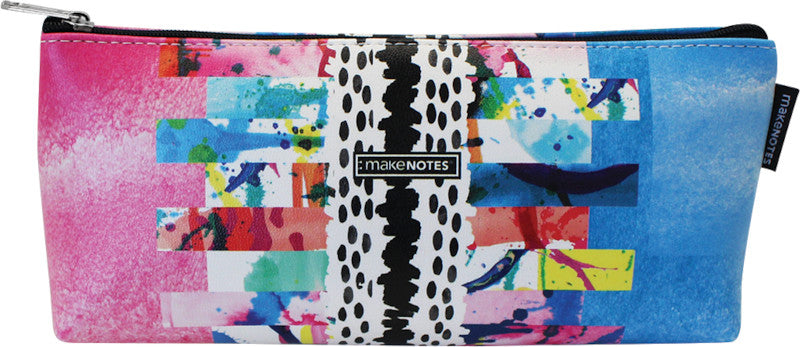 Makenotes Buntes Grunge Dreieckiges Etui, Leer – Kunstleder – 21 × 9 × 7 cm