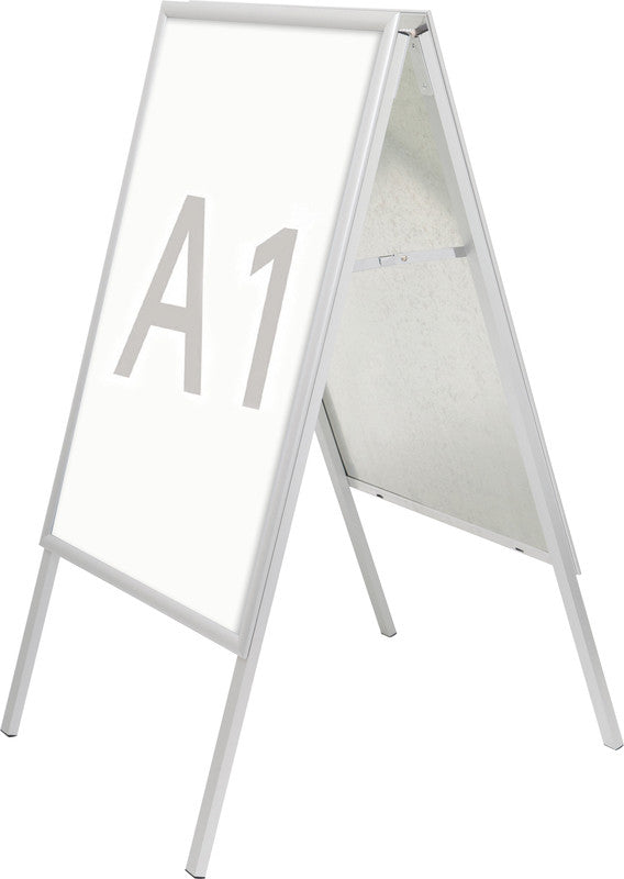 MAUL Plakatständer – für A1 hoch, silber, Metall/Kunststoff, 624×756×1115 mm