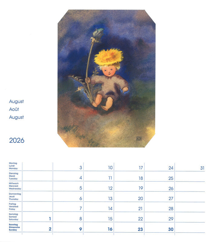 Cosa Postkartenkalender Mili Weber 2026 – 23 × 27 cm – d/f/gb – mit 12 Postkarten, mit Aufhänger