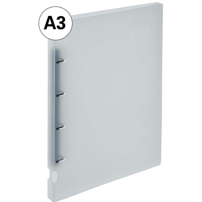 Kolma Zeigebuch Vision – A3 Hochformat – 4-Ring Bügelmechanik, Ø 20 mm, Rücken 27 mm – Transparent, mit Griffloch