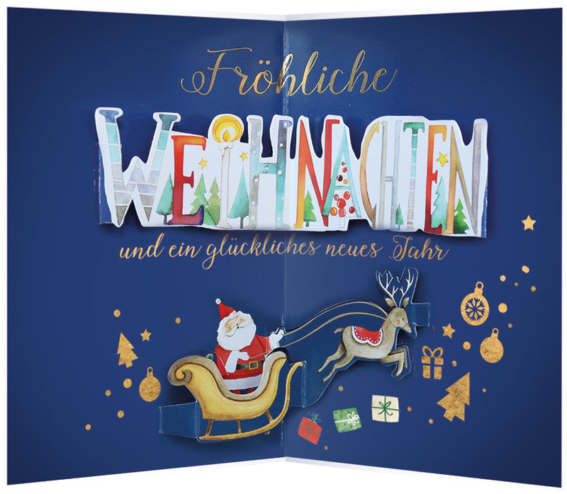 Kurt eulzer Weihnachtsgrusskarte (Pop-Up) – A6 (105 × 148 mm) – mit Umschlag, Text DE, Karton