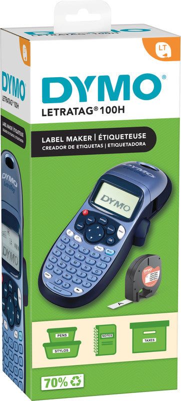 DYMO LetraTag LT-100H – Beschriftungsgerät, für LT-Bänder 12 mm, Druckvorschau, 2-zeiliger Druck