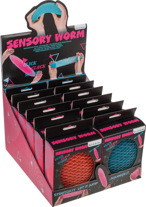 Out oft the blue Out of the Blue Fidget-Spielzeug Sensorischer Wurm – 34,5 cm, Kunststoff