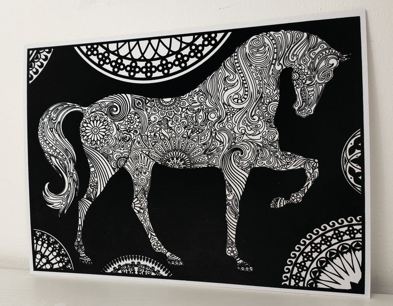 Tataruga Samtbild Malkarton, Karton, 29,7 × 21 cm, Schwarz
