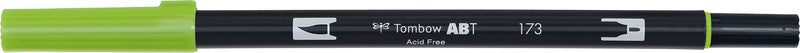 Tombow Brush Pen ABT Dual – Pinselspitze 3-10 mm, Feinspitze 0,3 mm – Weidengrün – wasservermalbar
