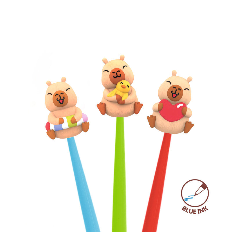 Trendhaus Wackel-Capybara Happy Life Fineliner 0,5 mm – blau
