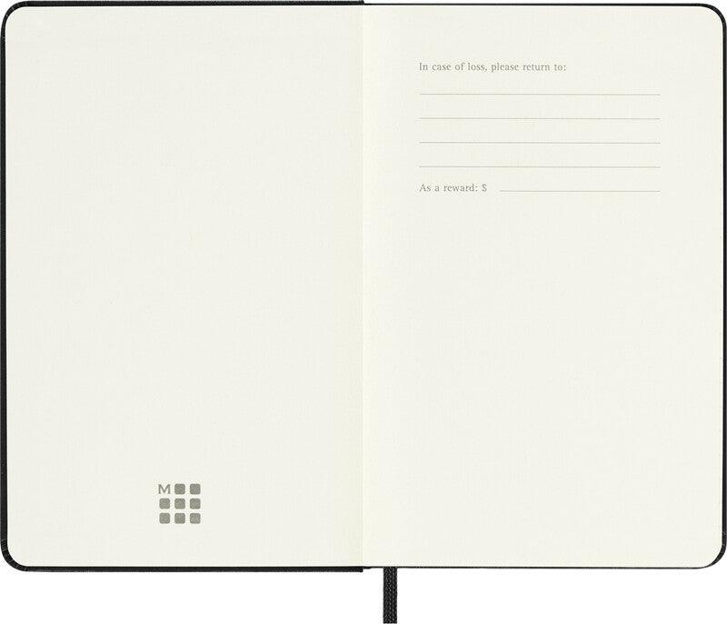 Moleskine Agenda – 1 Woche/2 Seiten, gebunden, 9 × 14 cm, 2027, schwarz, FSC