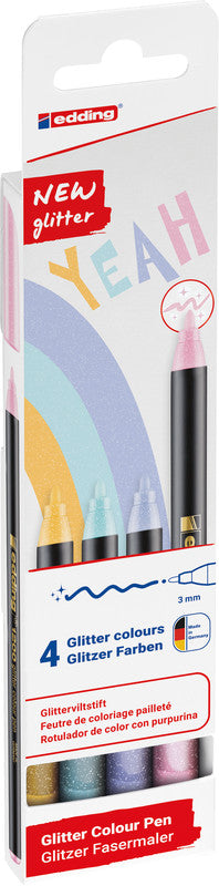 Edding Filzstifte, Strichbreite 3 mm, 4 Farben