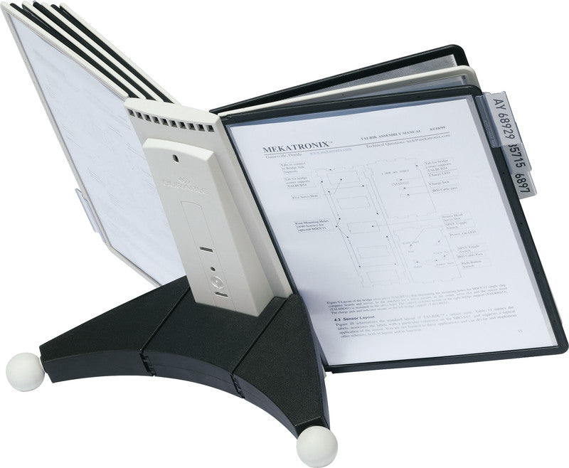 Durable Sichttafelsystem Sherpa Table 10 – für A4, 10 Fächer, Schwarz/Grau, Kunststoff, 260×100×385 mm