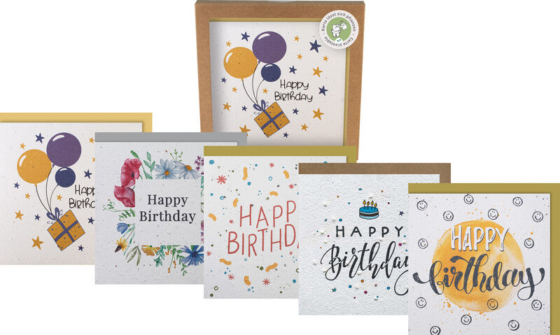 Hervorragend Geburtstagsgrusskarte – 130 × 130 mm – mit Umschlägen, englischer Text, Papier, 5er Pack