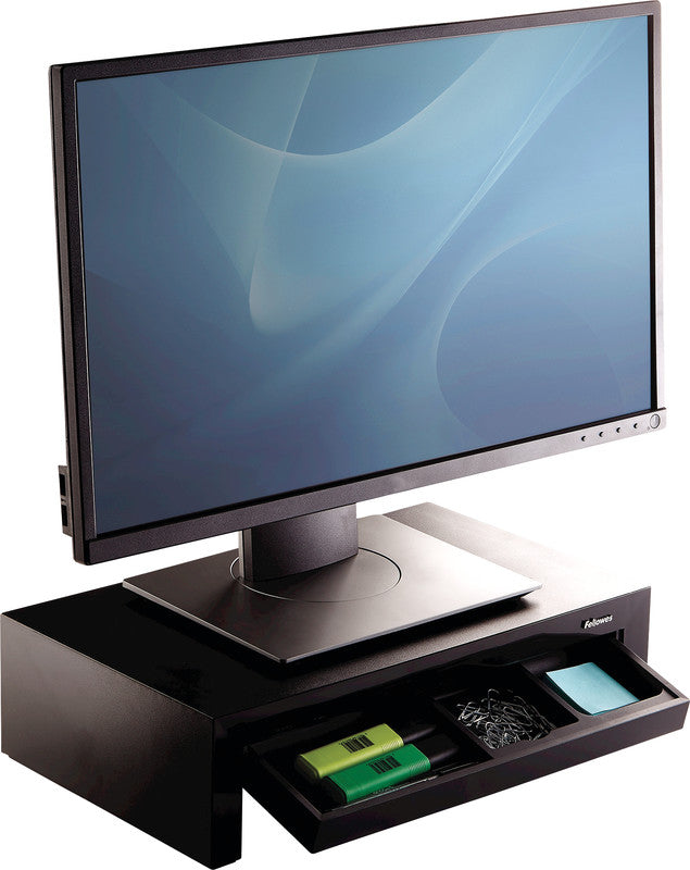 Fellowes Designer Suites – Monitorhalterung, 18 kg, Füsse 3-stufig, bis 4 cm, Schwarz