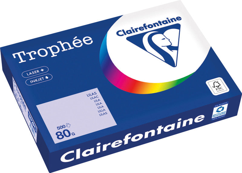 Clairefontaine Kopierpapier – A4, 80 g/m², Lila – für Inkjet/Laser/Kopierer – FSC, EU Ecolabel – 500 Blätter
