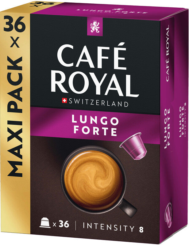 Café Royal Kaffeekapseln Lungo Forte – für Nespresso – Intensität 8 – 36 Kapseln