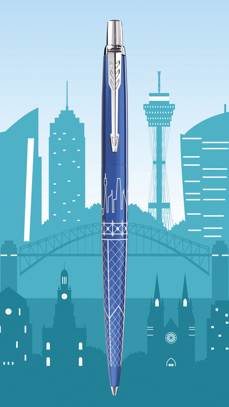 Parker Kugelschreiber – Blau, Edelstahl