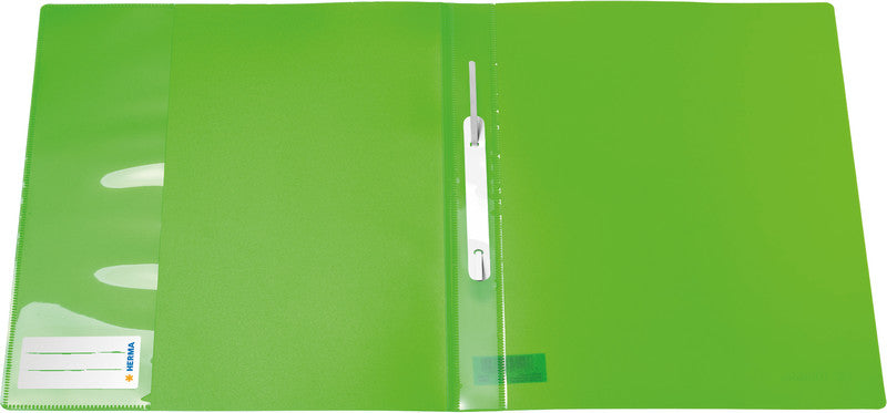 HERMA Schnellhefter Neon – A4, PP, Neongrün, Sichttasche