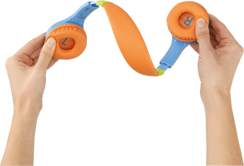 Hama Kids Guard – On-Ear Headset – 3,5 mm Klinke, abnehmbares Kabel, Lautstärkebegrenzung 85 dB – Blau/Orange