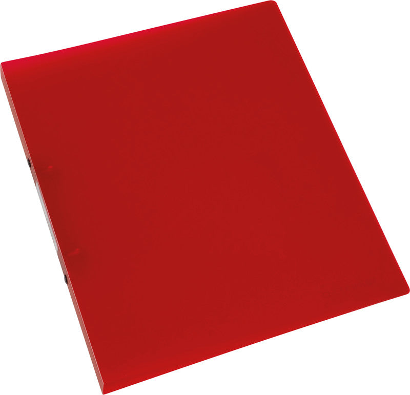 Q-connect Zeigebuch – A4 Hochformat – 2-Ring-Ringmechanik, Ø 16 mm, Rücken 21 mm – Rot, Kunststoff