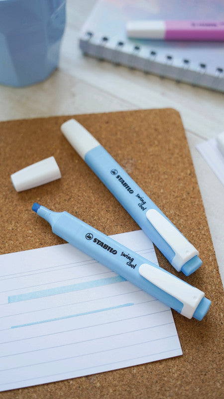 STABILO swing cool Pastel Edition Textmarker himmelblau – Keilspitze, 1–4 mm