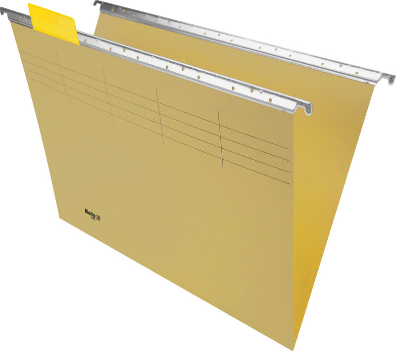 Biella Hängeordner für A4 – Karton, Gelb, 320 × 250 mm, mit Vordruck