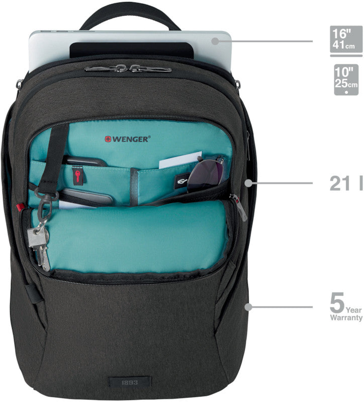 Wenger/SwissGear Wenger MX Light – Notebook-Rucksack – für 16" Notebook, 21 l, Polyester, grau