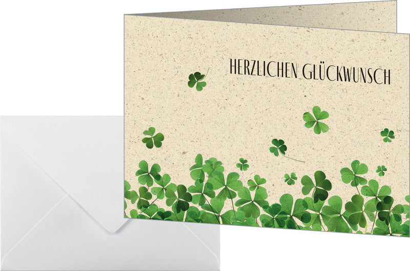 Sigel Grusskarte Luck – A6 (105 × 148 mm) – mit Umschlägen, Text DE, für Inkjet/Laser/Kopierer