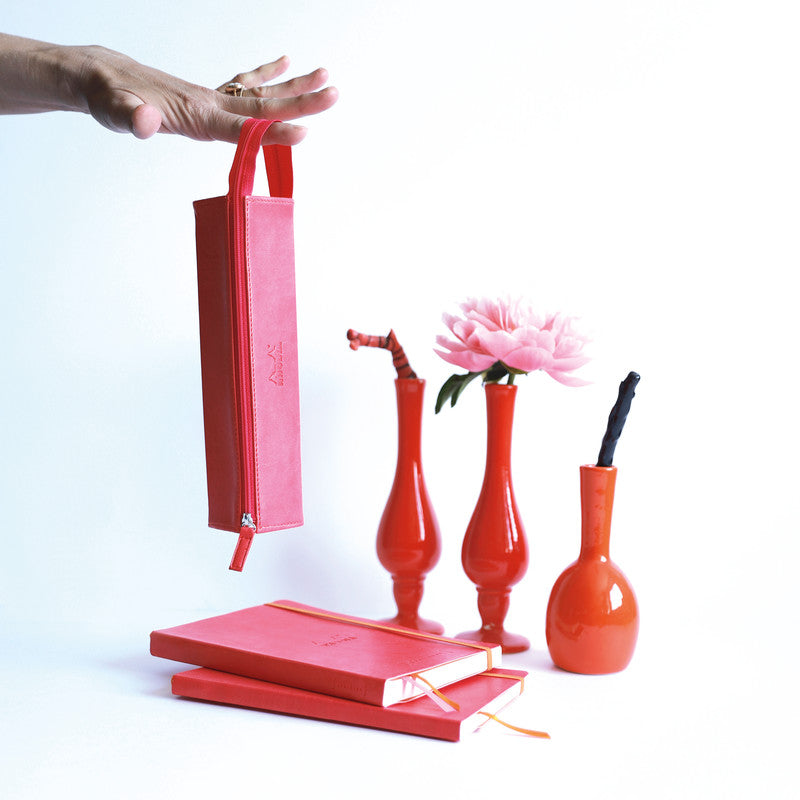 Rhodia Hartschalenetui, leer – fuchsia – Kunstleder – 23,0 × 5,0 × 5,0 cm